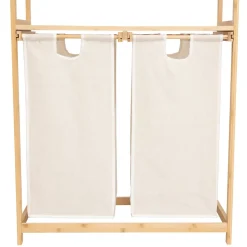 Etagère Salle De Bains|Five Simply Smart Etagère de salle de bain bambou avec panier à linge double compartiments, Tidy Box