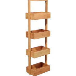 Meuble De Salle De Bains Faible Profondeur|Etagère Salle De Bains|Five Simply Smart Etagère de salle de bain bambou , 4 niveaux, H.88cm x P.25cm