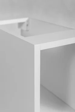 3xE Living Etagère de salle de bain, Blanc Mat, 20 x 57 x 46 cm