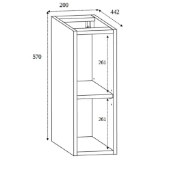 3xE Living Etagère de salle de bain, Blanc Mat, 20 x 57 x 46 cm