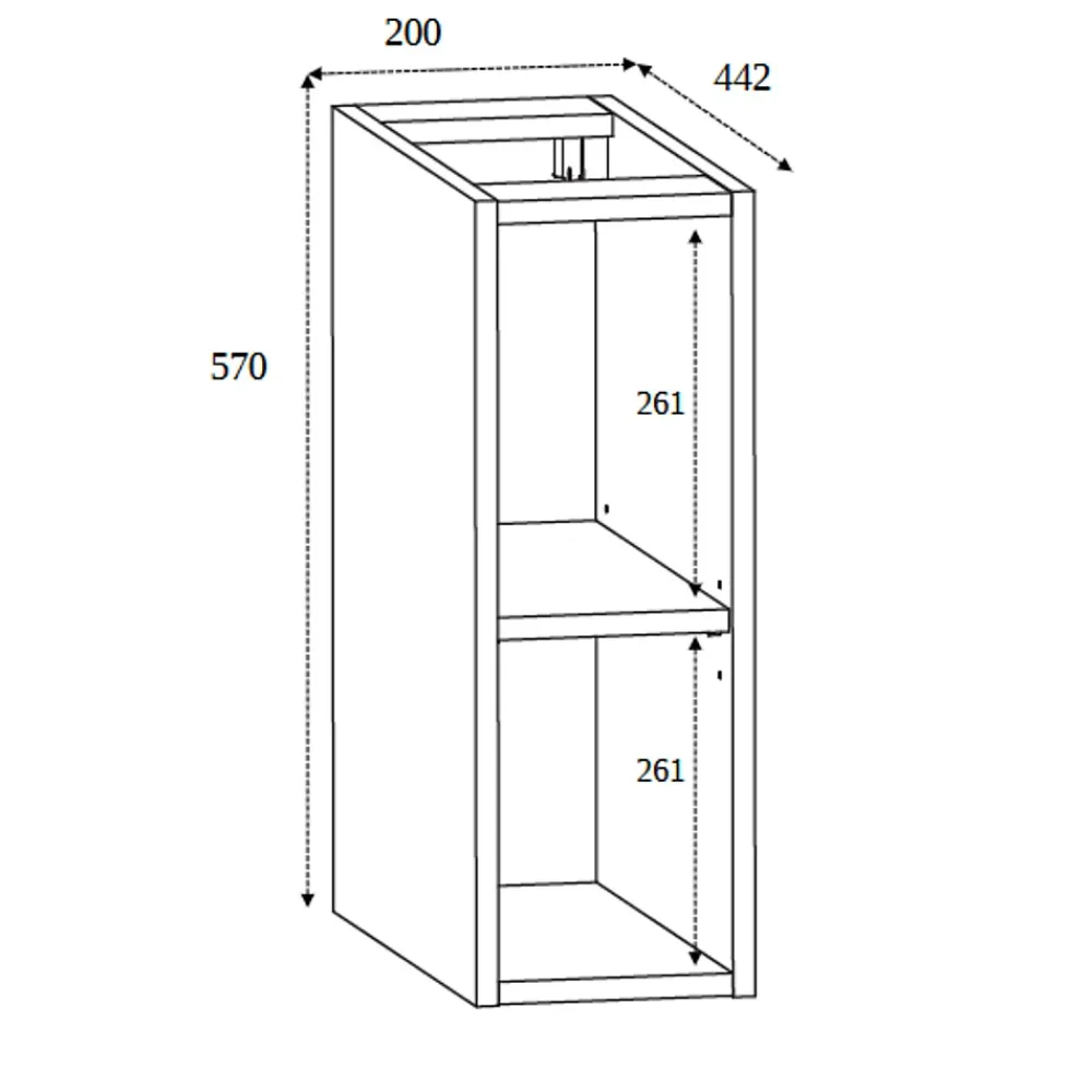 3xE Living Etagère de salle de bain, Blanc Mat, 20 x 57 x 46 cm