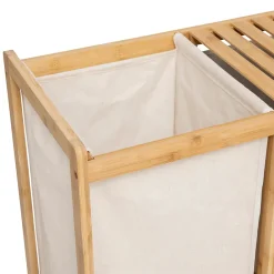 Etagère Salle De Bains|Five Simply Smart Etagère de salle de bain bambou avec panier à linge, Tidy Box