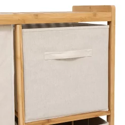 Etagère Salle De Bains|Five Simply Smart Etagère de salle de bain bambou avec panier à linge, Tidy Box