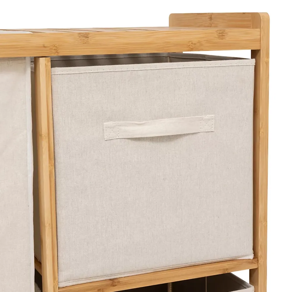 Etagère Salle De Bains|Five Simply Smart Etagère de salle de bain bambou avec panier à linge, Tidy Box