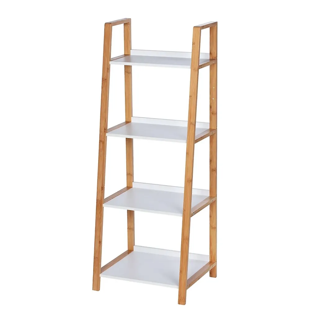 Etagère Salle De Bains|Wenko Etagère de salle de bain en bambou Finja - L. 43 x H. 112 cm