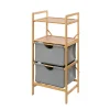 Etagère Salle De Bains|Wenko Etagère de salle de bain en bambou 2 Tiroirs - H. 96 cm