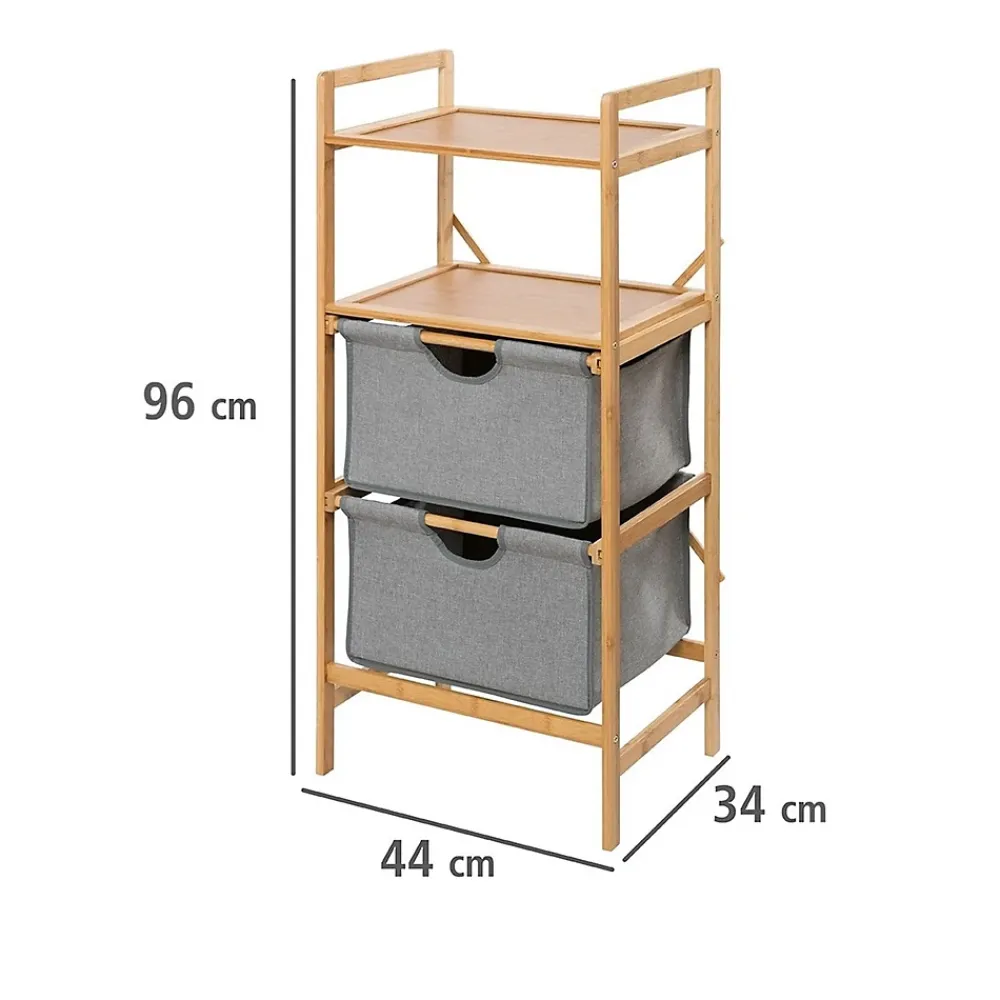 Etagère Salle De Bains|Wenko Etagère de salle de bain en bambou 2 Tiroirs - H. 96 cm