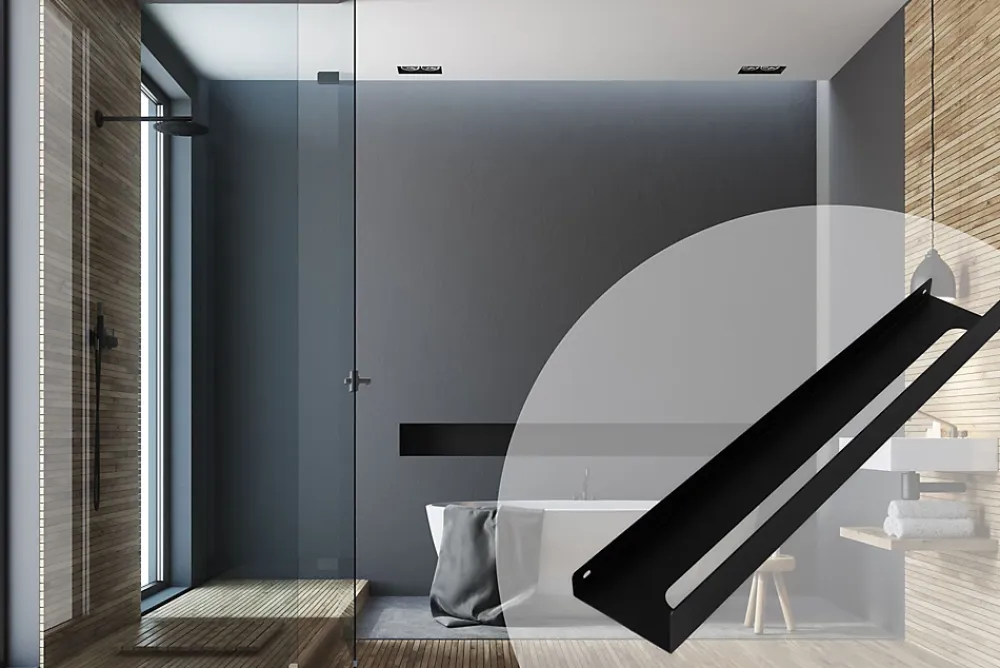 Etagère Salle De Bains|Rea ETAGÈRE DE SALLE DE BAIN SF02-600-B BLACK