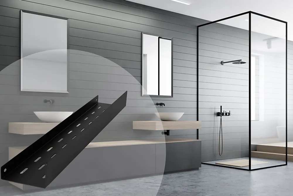 Etagère Salle De Bains|Rea ETAGÈRE DE SALLE DE BAIN SF04-600-B BLACK