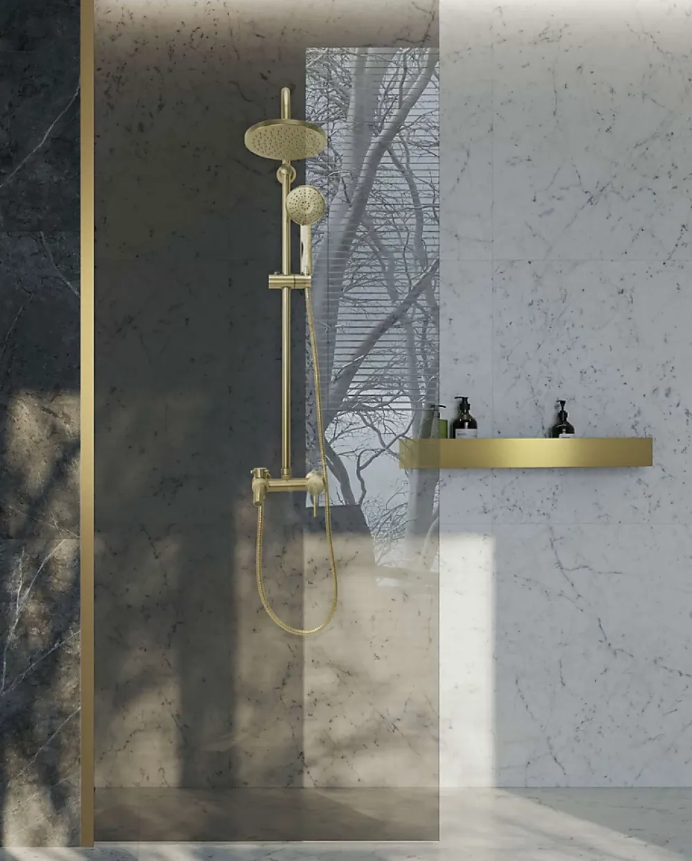 Etagère Salle De Bains|Rea ETAGÈRE DE SALLE DE BAIN SF02-600-BG BRUSH GOLD