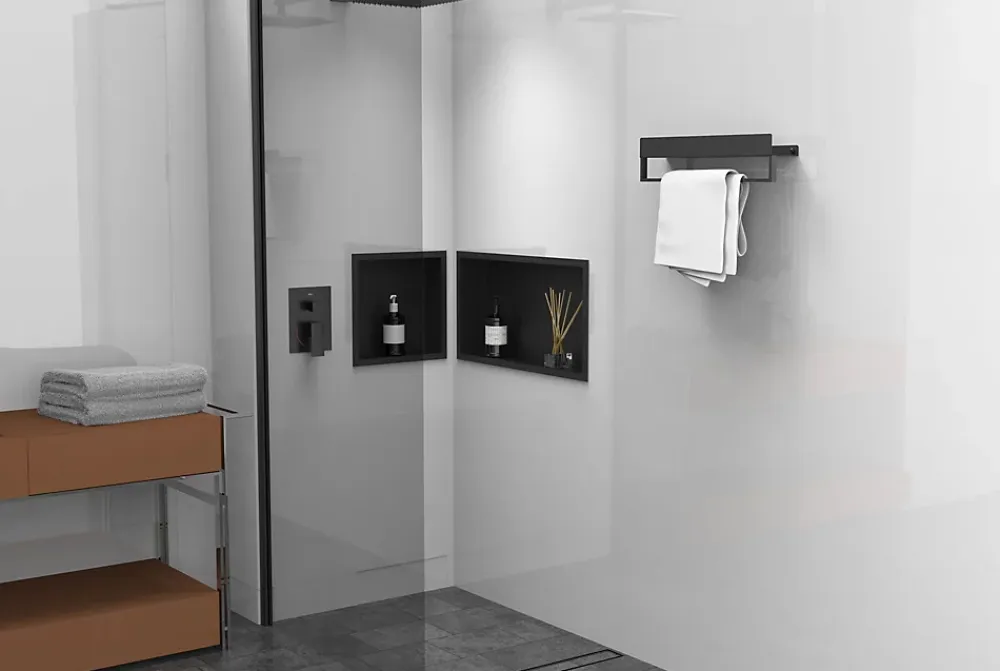 Meuble De Salle De Bains Faible Profondeur|Etagère Salle De Bains|Rea ETAGÈRE DE SALLE DE BAIN SF01-600-B BLACK