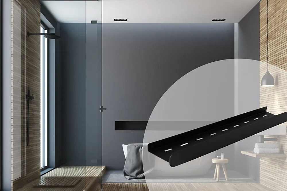 Etagère Salle De Bains|Rea ETAGÈRE DE SALLE DE BAIN SF03-600-B BLACK
