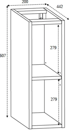 Furnidea Etagère de salle de bain suspendue SIMPLE chêne clair 20 cm