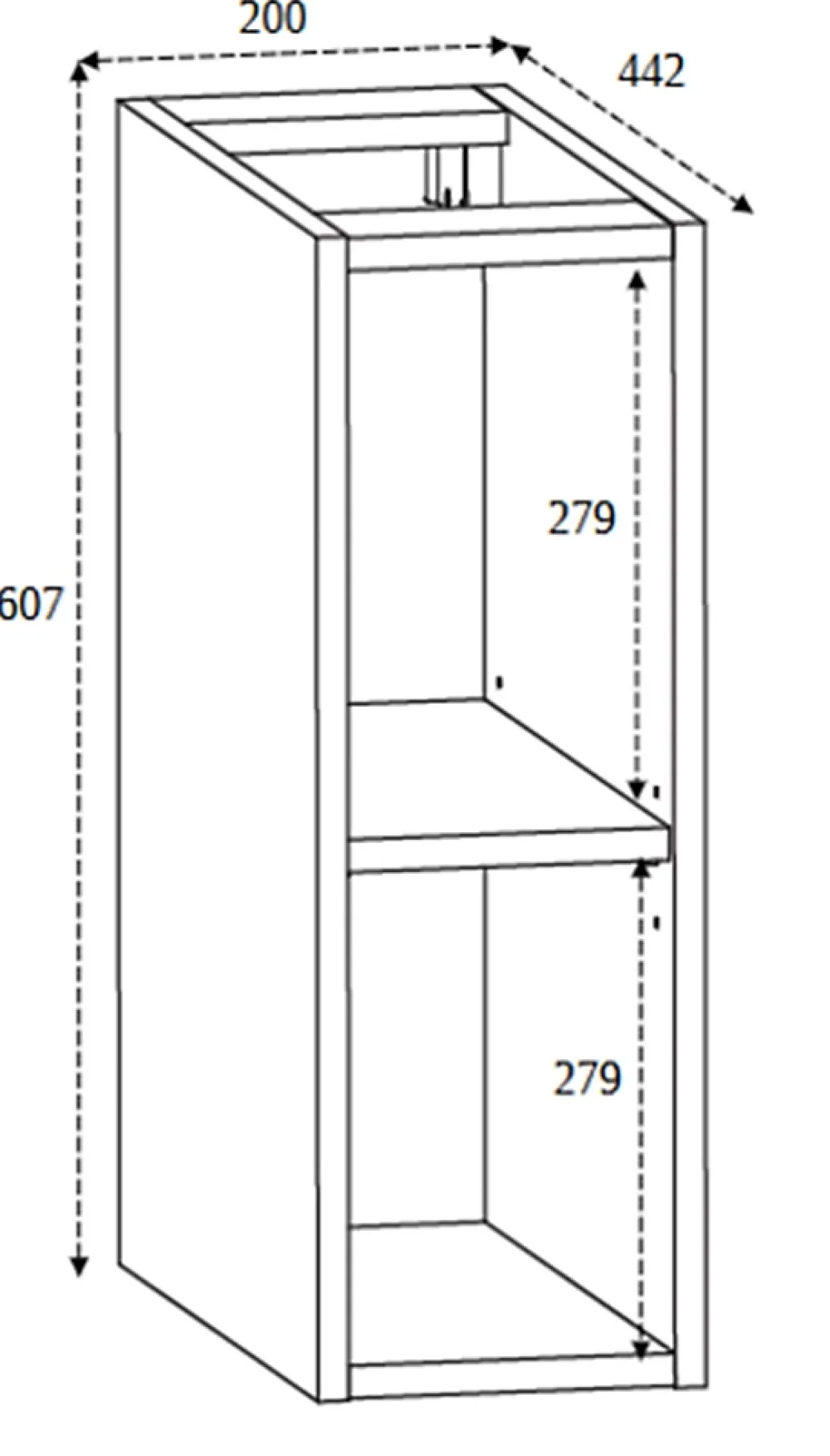 Furnidea Etagère de salle de bain suspendue SIMPLE chêne clair 20 cm