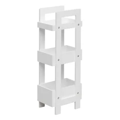 Mobili Rebecca Etagère de Salle de Bains en MDF Blanc Moderne 74x28x20 cm Rebecca Mobili