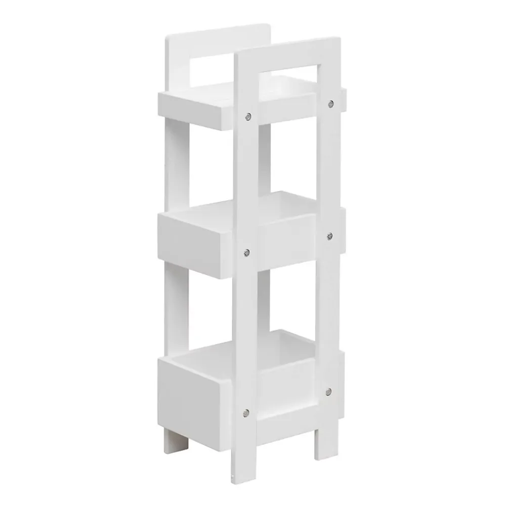 Mobili Rebecca Etagère de Salle de Bains en MDF Blanc Moderne 74x28x20 cm Rebecca Mobili