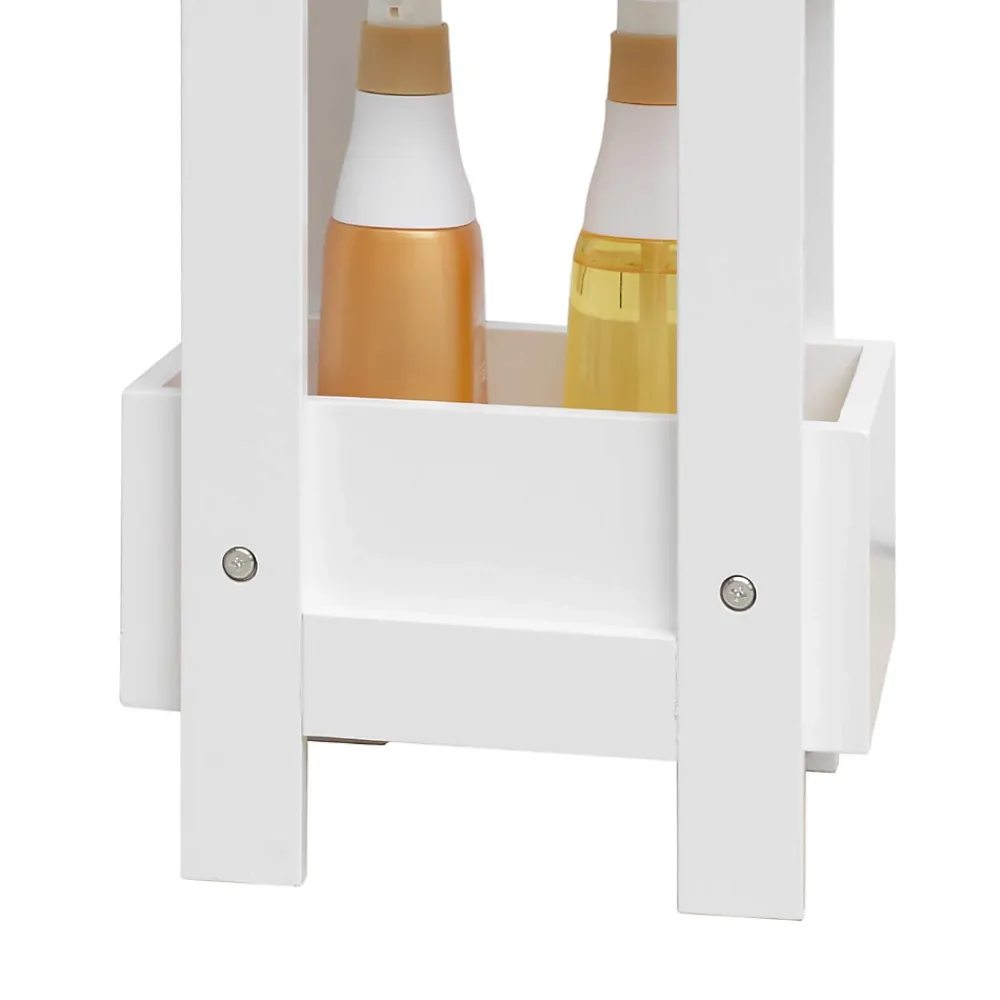 Mobili Rebecca Etagère de Salle de Bains en MDF Blanc Moderne 74x28x20 cm Rebecca Mobili