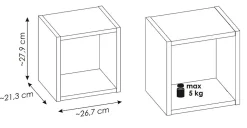 Etagère Salle De Bains|Furnidea Etagère haut de salle de bain suspendue NOVA OAK 27 x 28 cm