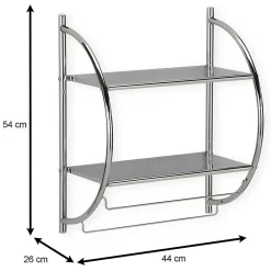 Idimex Etagère murale de salle de bain JANINE, en métal chromé