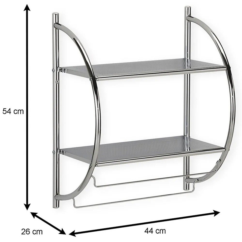 Idimex Etagère murale de salle de bain JANINE, en métal chromé