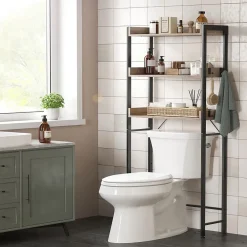 Etagère Salle De Bains|Calicosy Etagère pont WC avec 3 étagères - L63 cm