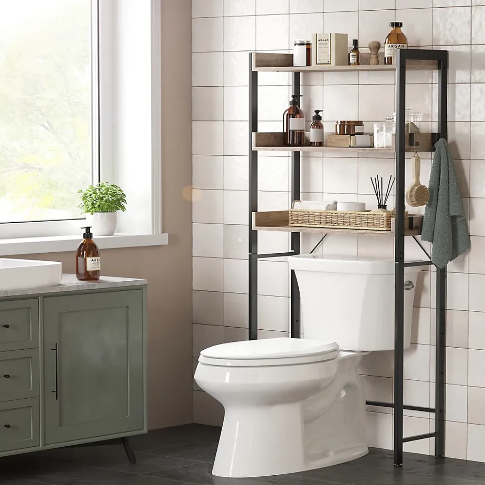 Etagère Salle De Bains|Calicosy Etagère pont WC avec 3 étagères - L63 cm