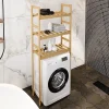[En.Casa] Etagère pour machine à laver Alslev 3 niveaux pin 160 x 64 x 21 cm naturel en.casa