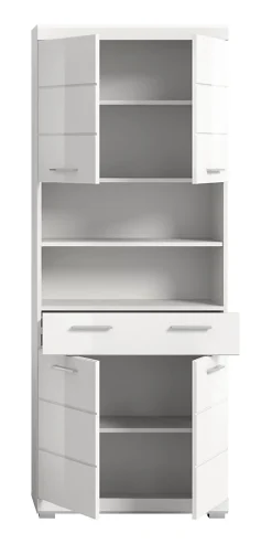 Chb Collection Eteka - Armoire haute (L/H/P : 74x191x31 cm) en imitation blanc et blanc brillant profond