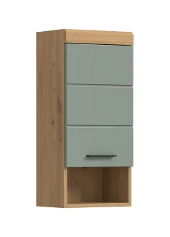 Chb Collection Eteka - Armoire suspendue (L/H/P : 37x79x24 cm) en imitation blanc et imitation sauge emboutie