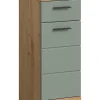 Colonne De Salle De Bains|Chb Collection Eteka - Meuble bas (L/H/P : 37x88x31 cm) en imitation blanc et chêne Artisan