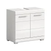 Meuble Sous Lavabo|Chb Collection Eteka - Meuble sous-lavabo (L/H/P : 60x56x34 cm) en imitation blanc et blanc brillant profond
