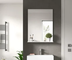 Chb Collection Eteka - Miroir (L/H/P : 60x79x18 cm) en imitation blanc