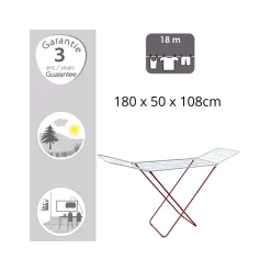 Etendoir À Linge|MSV Etendoir à ailes 18M Acier Blanc
