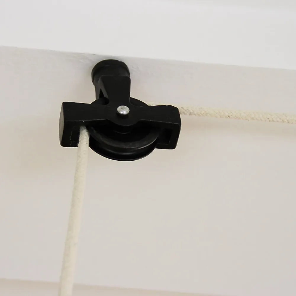 MonsterShop Etendoir à Linge Suspendu de 1,2 Mètre - Poulie Noir