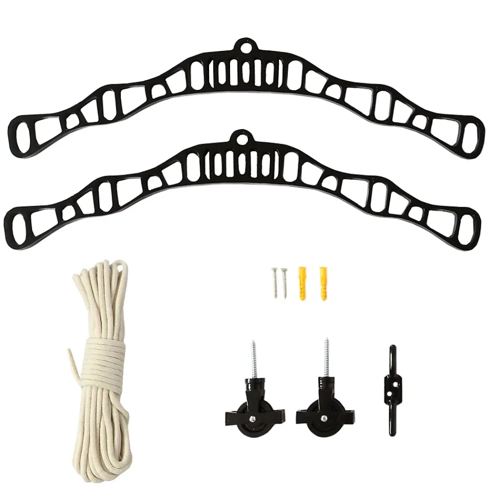 Etendoir À Linge|MonsterShop Etendoir à Linge Suspendu - Noir- 1.8m