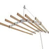 MonsterShop Etendoir à Linge Suspendu de 1,5 Mètre - Poulie Blanc