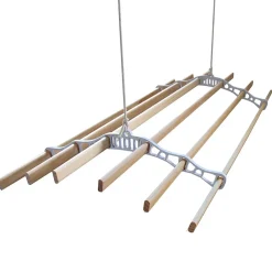 MonsterShop Etendoir à Linge Suspendu de 1,5 Mètre - Poulie Blanc