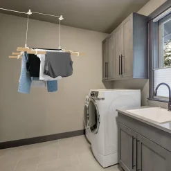 MonsterShop Etendoir à Linge Suspendu de 1,2 Mètre - Ivoire