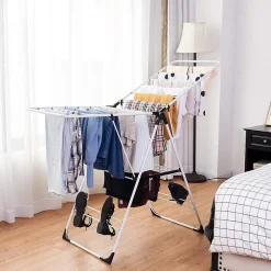 Etendoir À Linge|Giantex Etendoir a Linge Pliable Portable en Acier Inoxydable Rangement pour Vetements de Lessive