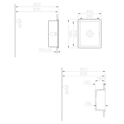 Evier Et Robinet De Buanderie|GoodHome Evier à encastrer en céramique blanc 1 bac l. 46 x L.56,5 x P. 20 cm Hyssop