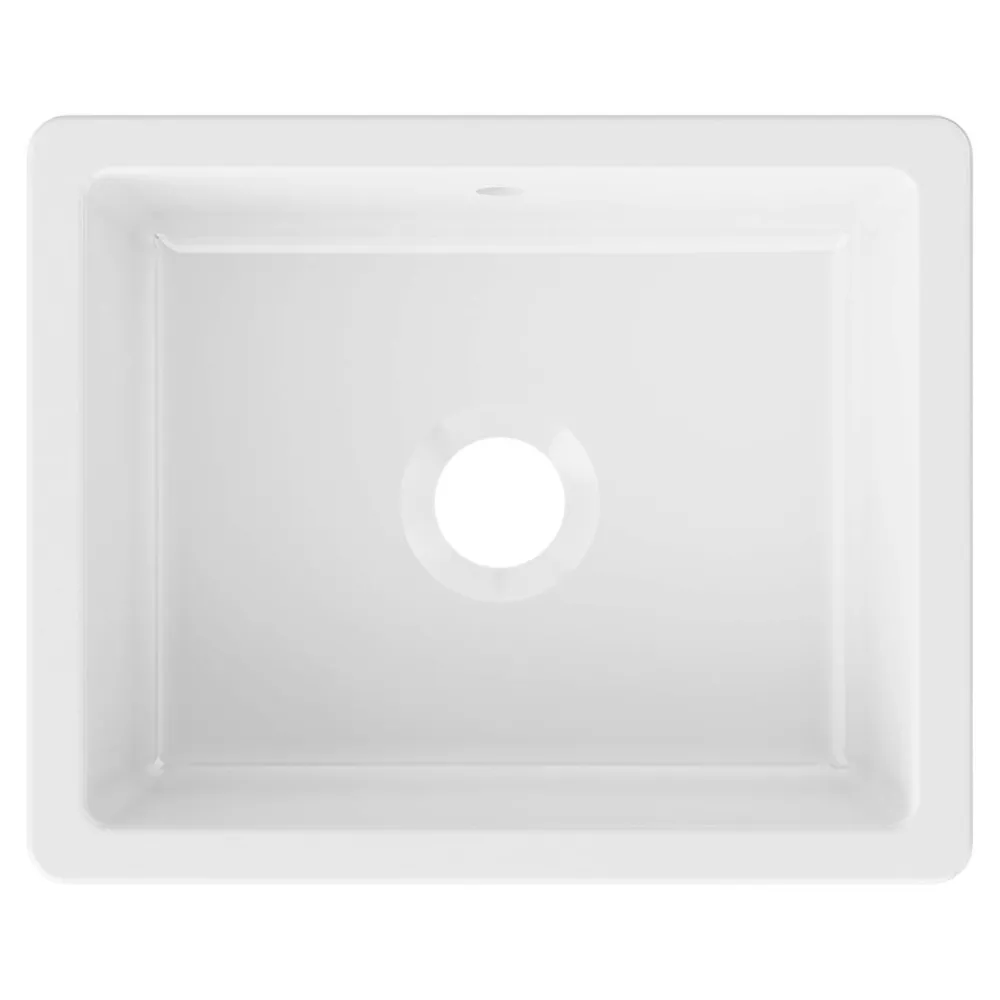 Evier Et Robinet De Buanderie|GoodHome Evier à encastrer en céramique blanc 1 bac l. 46 x L.56,5 x P. 20 cm Hyssop