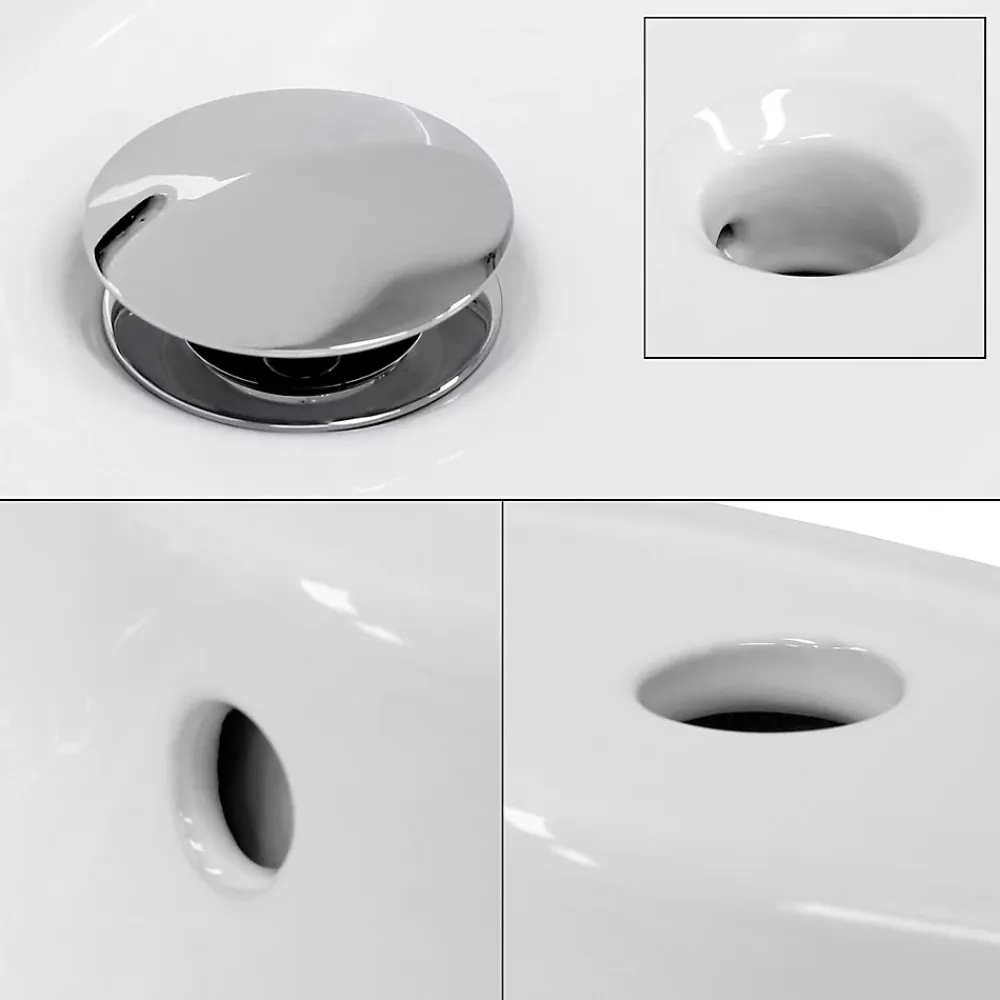 ECD Germany Evier ceramique vasque rond a poser moderne lave-mains salle de bain 455 mm