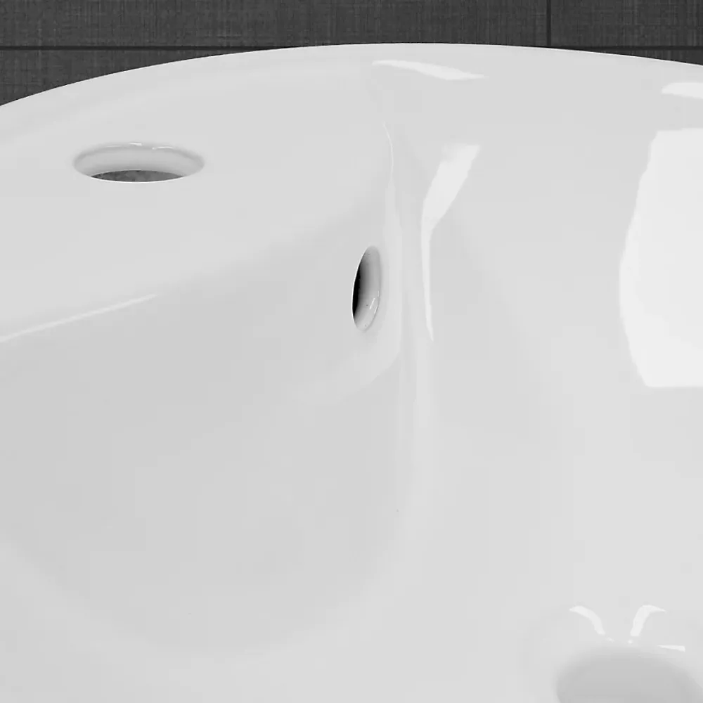 ECD Germany Evier ceramique vasque rond a poser moderne lave-mains salle de bain 455 mm