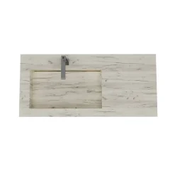 Kiamami Valentina Evier Hpl Asymétrique Avec Lavabo À Gauche 100Cm Chêne Glacé