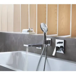 Hansgrohe Façade mitigeur bain douche encastré 2 sorties Metropol chromé