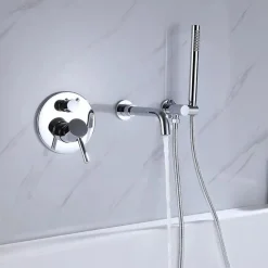 Robinet De Douche|Hansgrohe Façade mitigeur bain douche encastré 2 sorties Talis S chromé