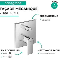 Hansgrohe Façade mitigeur mécanique encastré Vernis Shape Chromé