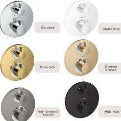 Hansgrohe Façade mitigeur thermostatique encastré Ecostat S avec robinet d'arrêt et inverseur bronze brossé