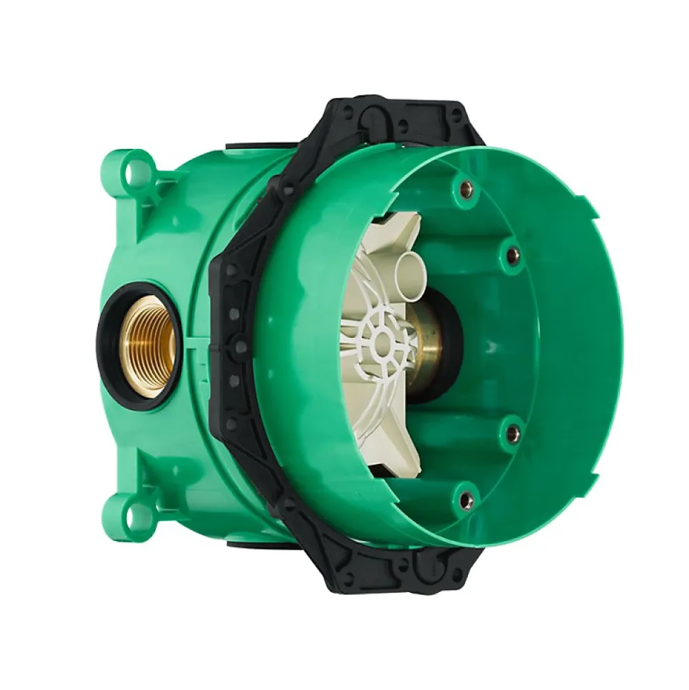 Hansgrohe Façade pour mitigeur thermostatique encastré ShowerSelect avec 2 fonctions noir mat et corps encastré iBox