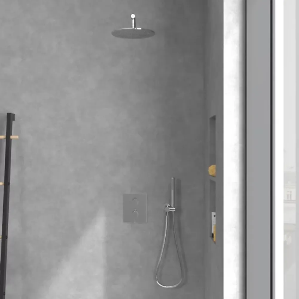 Robinet De Douche|Villeroy & Boch Façade thermostatique 2 voies VILLEROY ET BOCH Conum Chrome + corps encastré